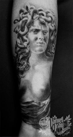 medusa tattoo by cincinnati artist Daniel Gray